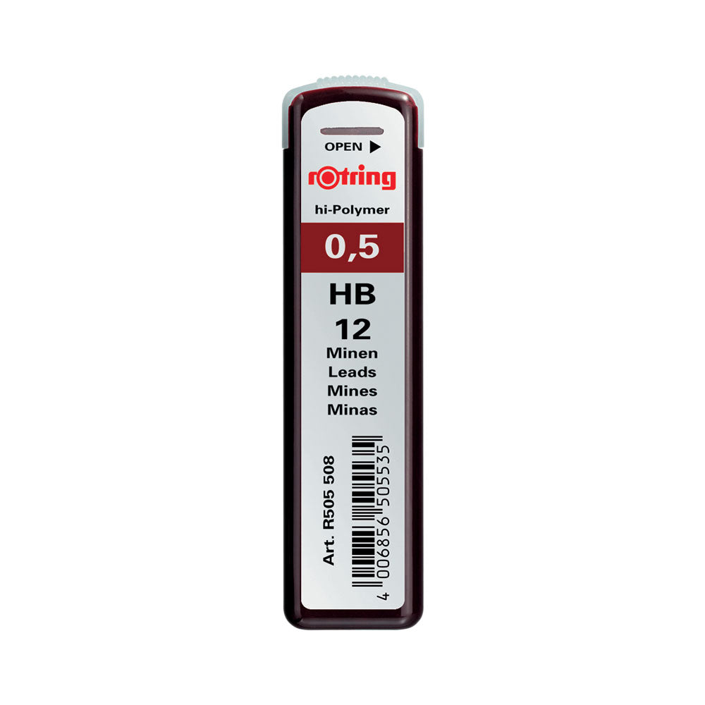 Mine creion mecanic Rotring, 0.5 mm , HB, 12 bucati/cutie Mine creion mecanic Rotring, 0.5 mm , HB, 12 bucati/cutie